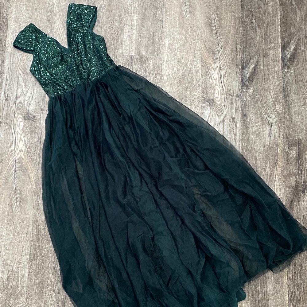 Sequins and Tulle Maxi Dress